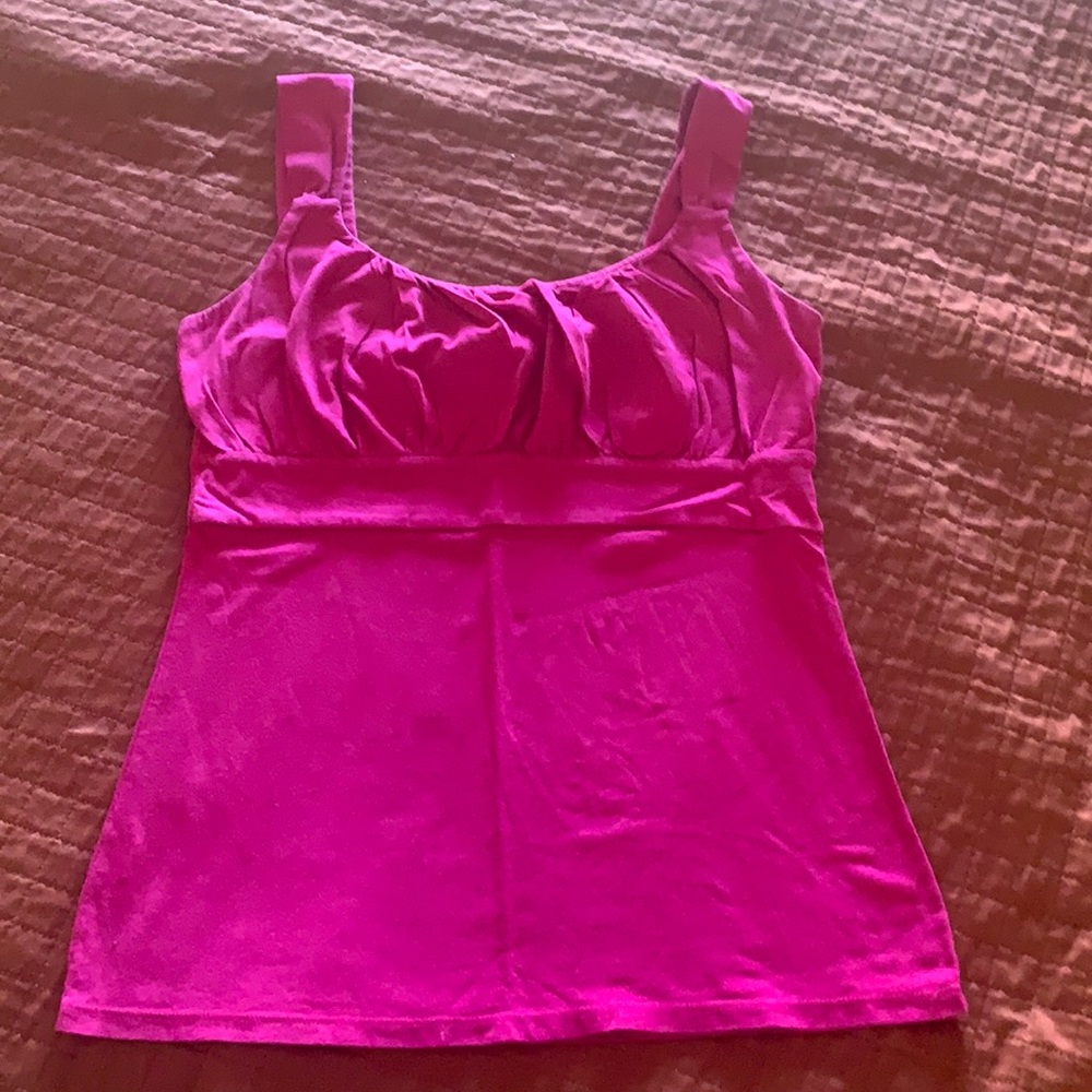 Magenta ruched top Ann Taylor Tank Too size M